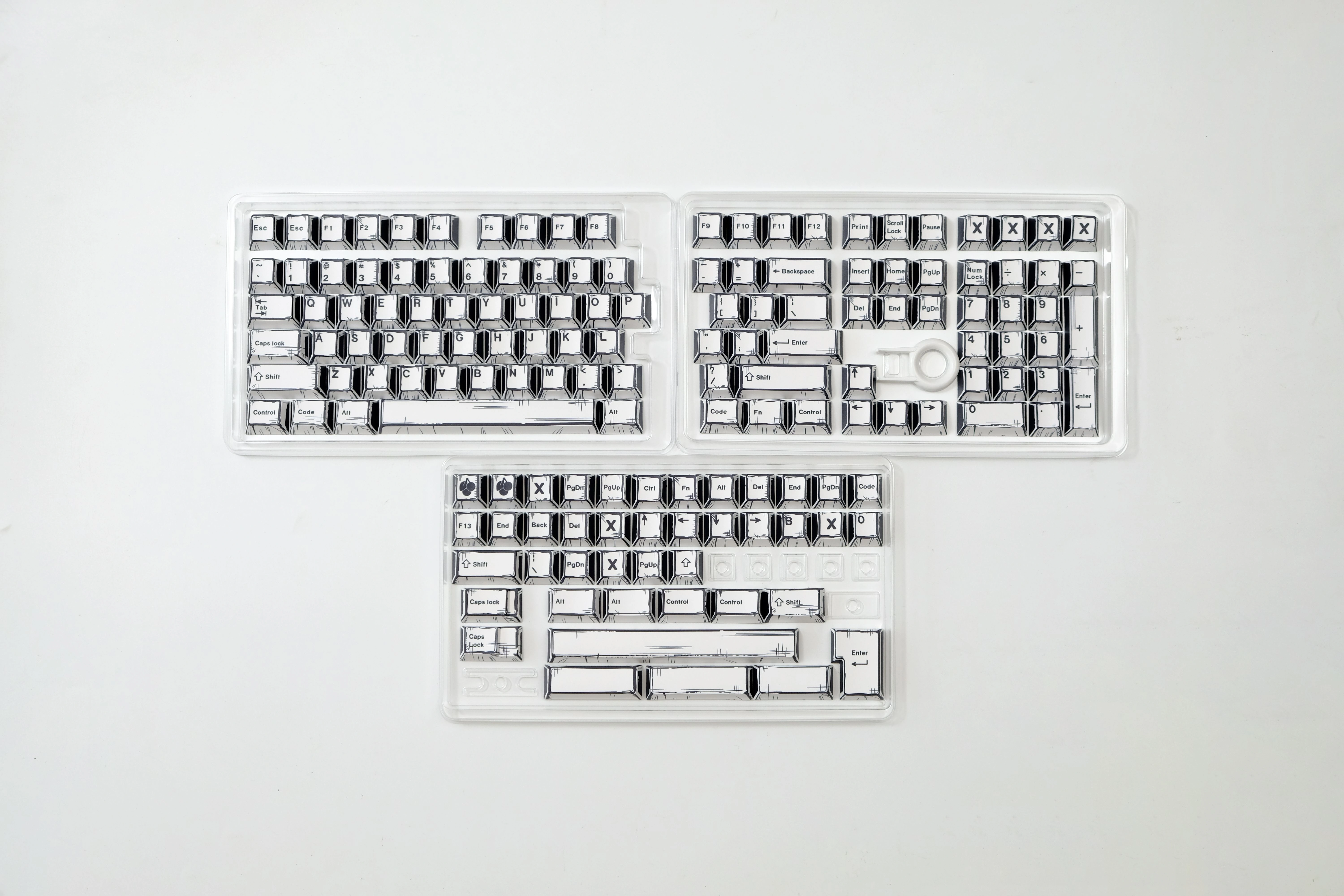 Teclas PBT blancas minimalistass