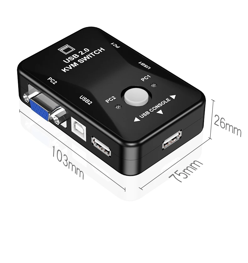 Conmutador KVM y accesorios incluidos