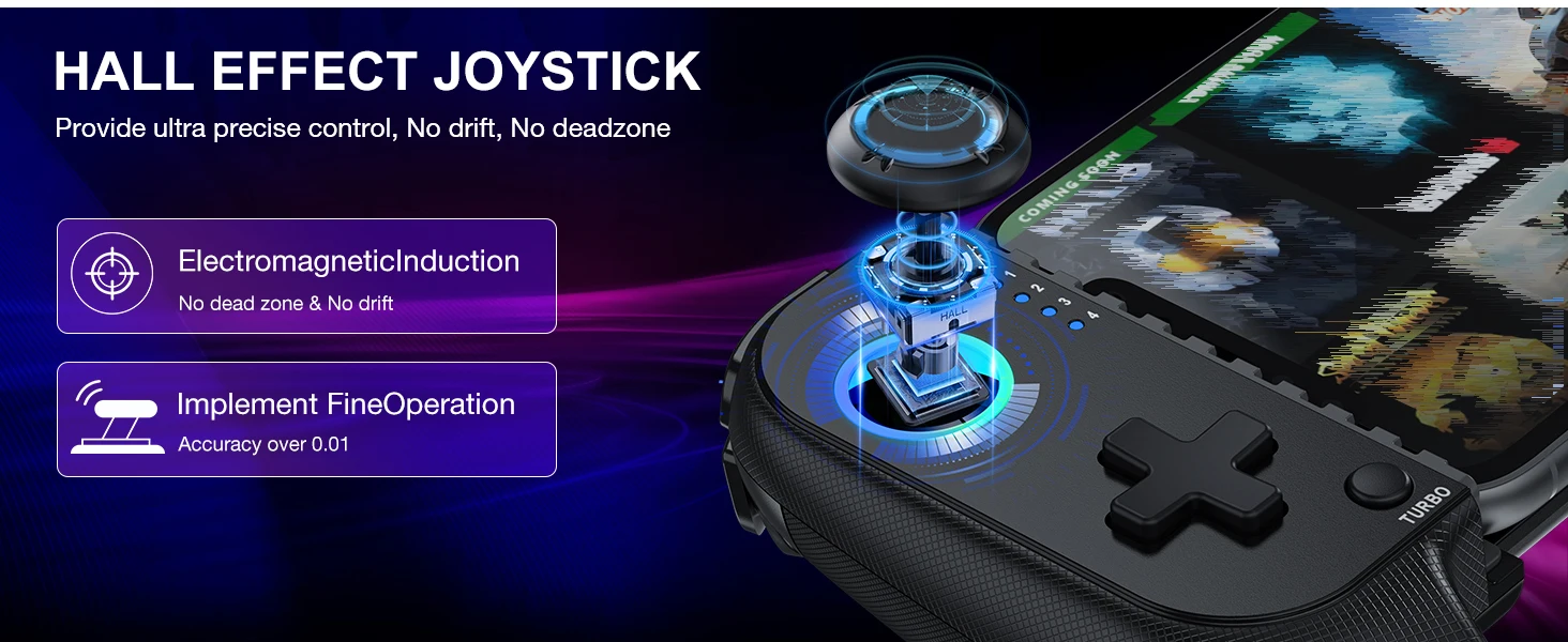 Detalle del joystick Hall