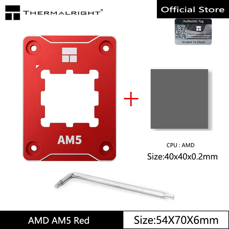 Marco de aluminio CNC sobre motherboard AM5