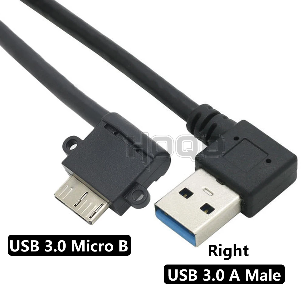 Cable USB 3.0 A macho a Micro B 90 arriba izquierda corto datos carga