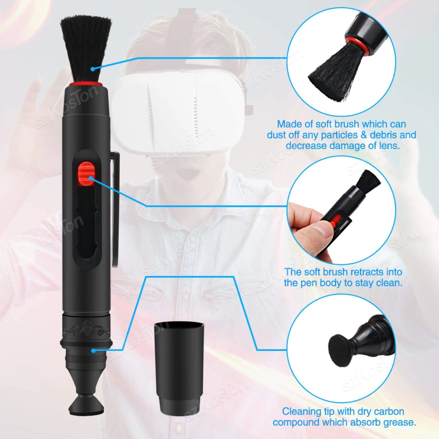 Kit Limpieza Lentes VR Pluma Meta Quest 3S / Oculus 2 3 / Vision Pro - imagen 2