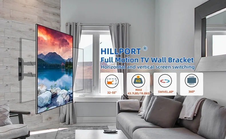 Soporte TV HILLPORT montaje pared