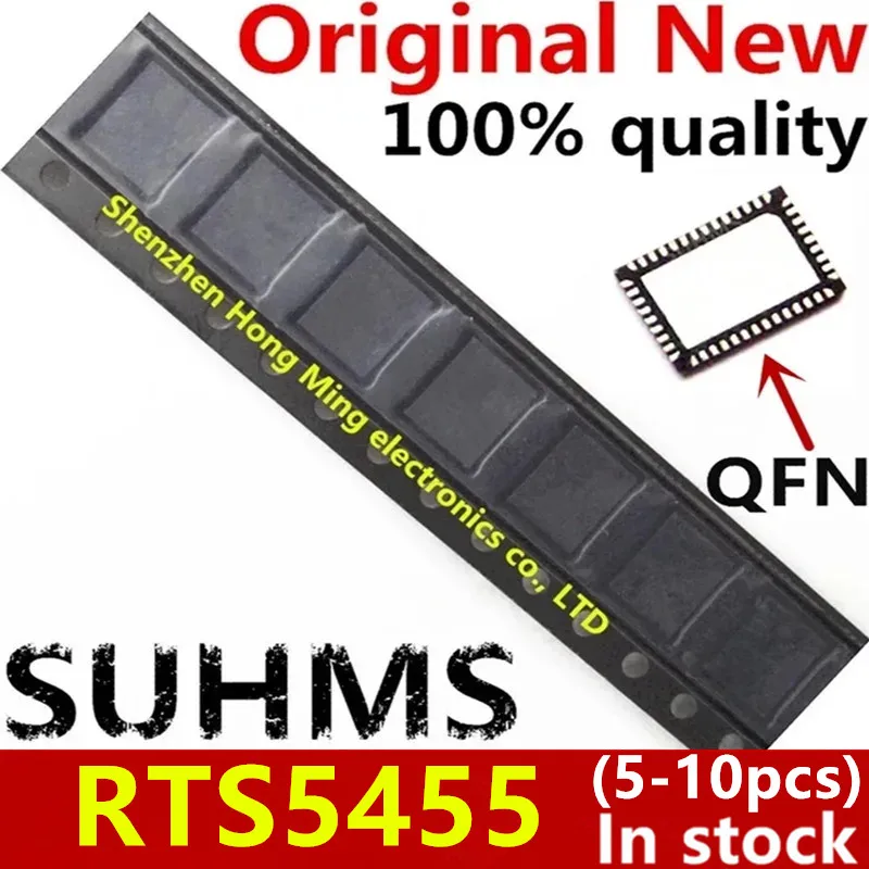 Vista del conjunto de chips RTS5455-GR QFN-46 en formato retail