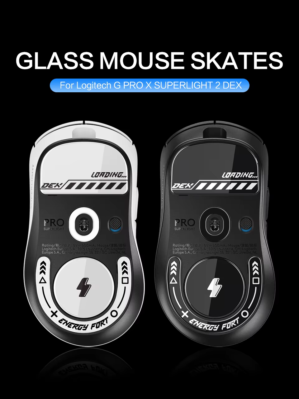 Pies de ratón de cristal MOSHOU para Logitech G PRO X SUPERLIGHT 2 DEX
