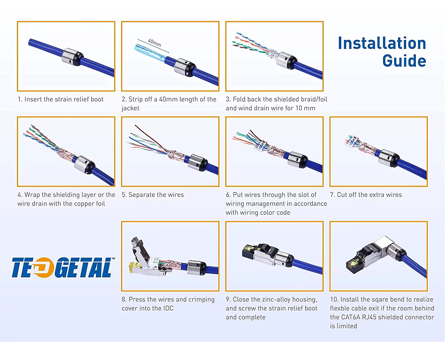 Aplicación del conector RJ45 en cableado de red