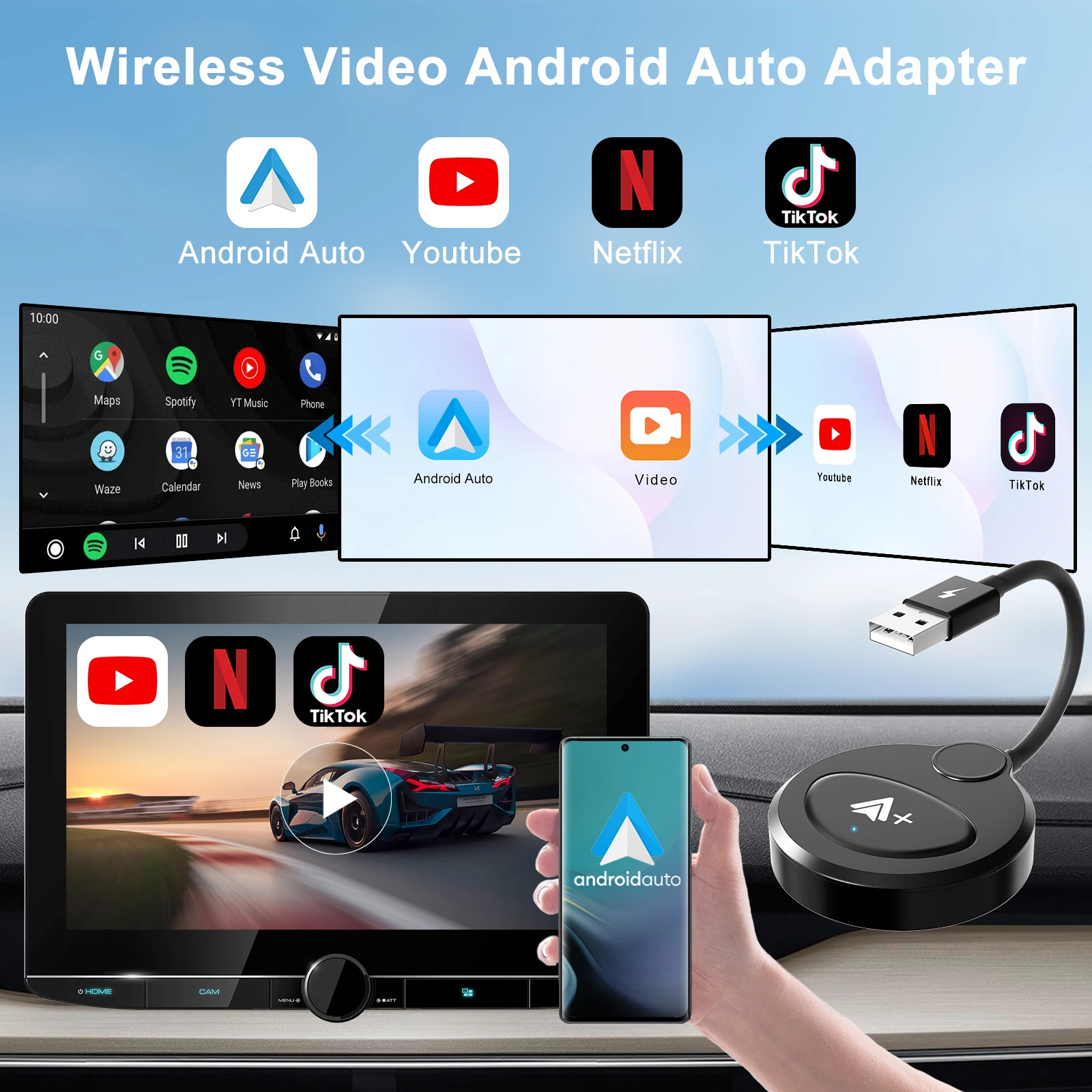 Adaptador Android Auto inalámbrico Unitrox