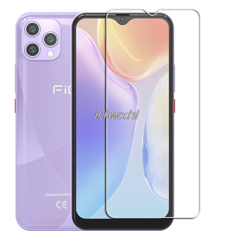 Protector de vidrio templado aplicado en FiGi Note 1S mostrando transparencia perfecta