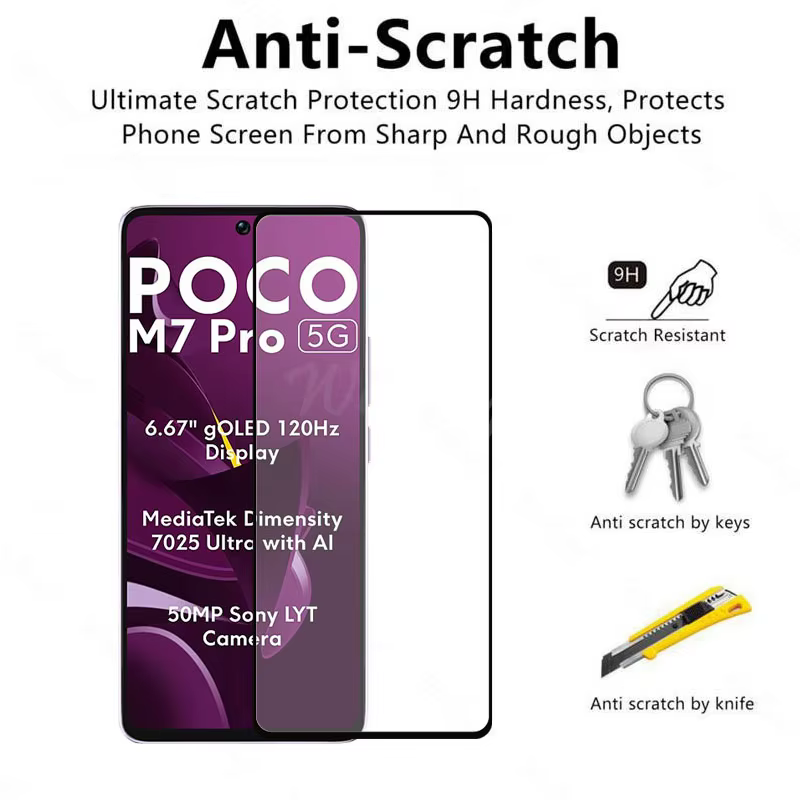 Protector Vidrio Templado Xiaomi POCO M7 Pro 5G – Pantalla y Cámara - imagen 2