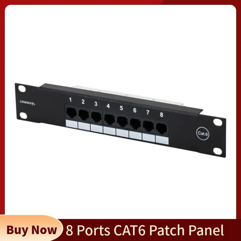Panel de Conexión CAT6 RJ45 Antigolpes Marco Distribución Red Ethernet