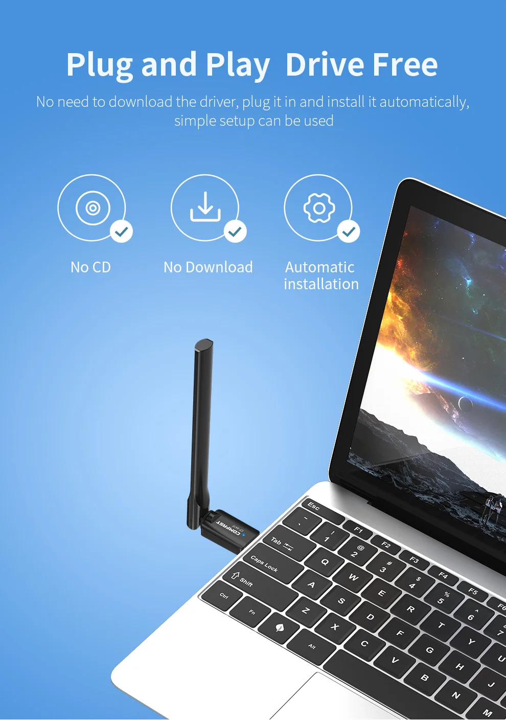 COMFAST AX600 Adaptador USB WiFi 6 2.4/5 GHz 572 Mbps