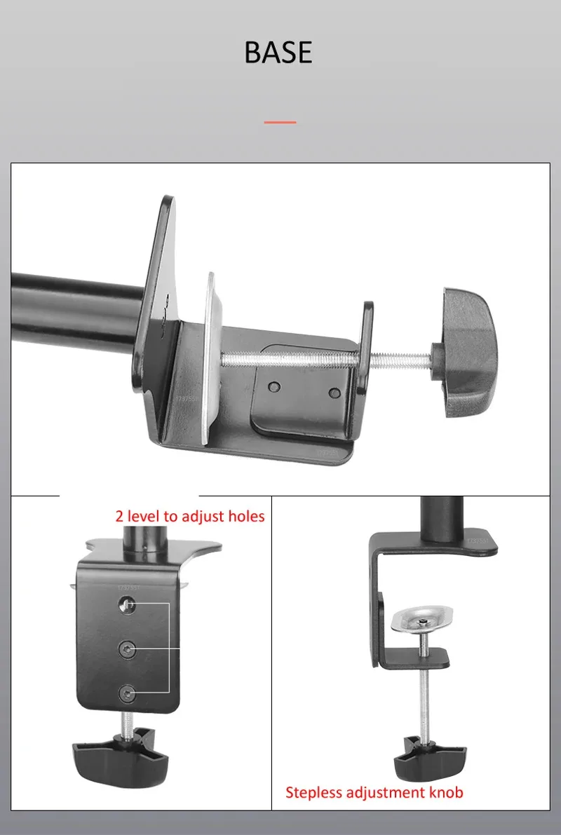 Abrazadera pared 800mm para poste redondo - Acero resistente - imagen 5
