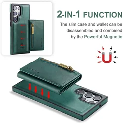 Fundas Cartera Samsung S24 S23 S22 – Cuero RFID Cremallera Magnética