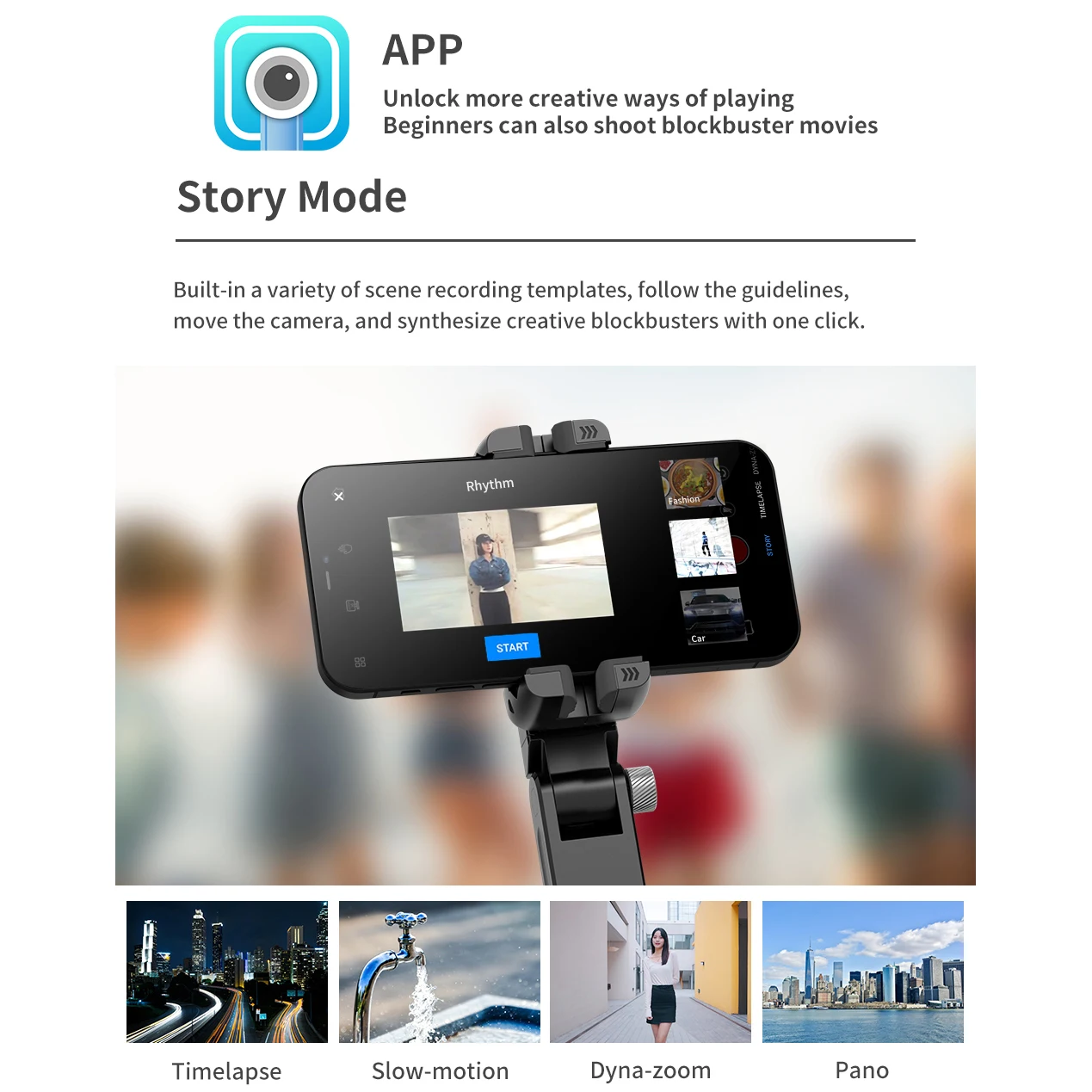 Estabilizador Gimbal para Móvil con Palo Selfie y Trípode - imagen 5