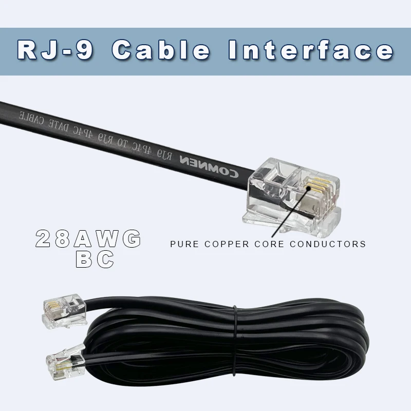 Conectores RJ9 macho con alivio de tensión