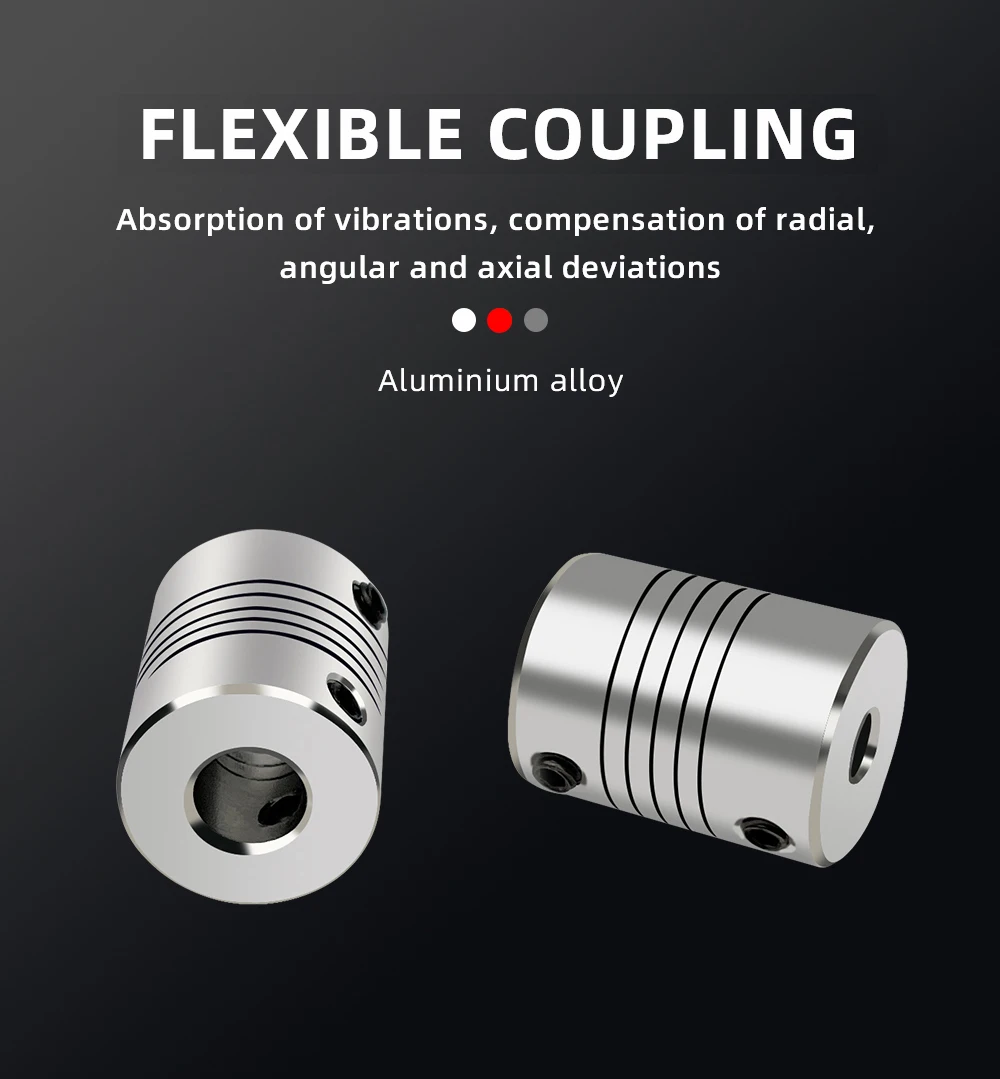 Acoplador flexible de aluminio visto de frente
