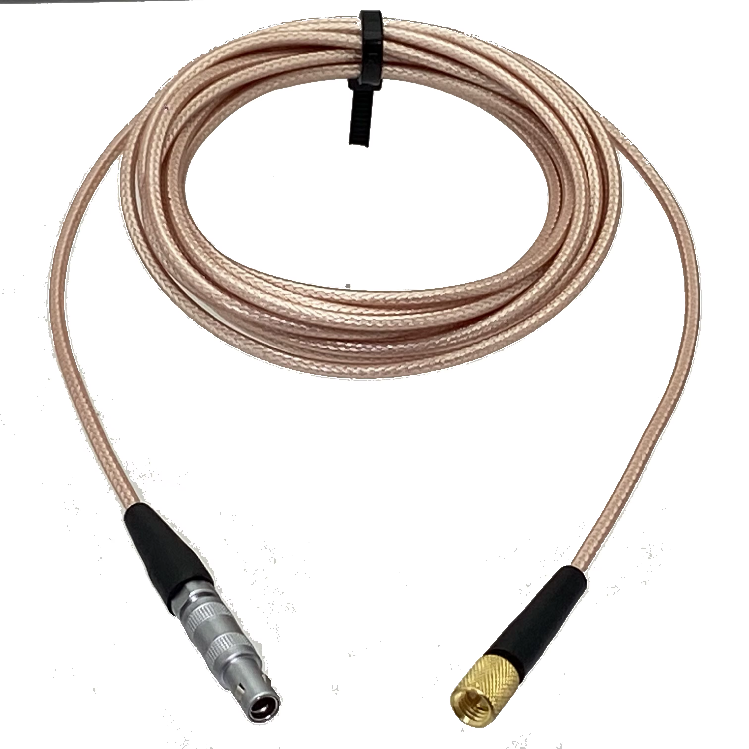 Vista general del cable conector macho RG316 con terminaciones Microdot