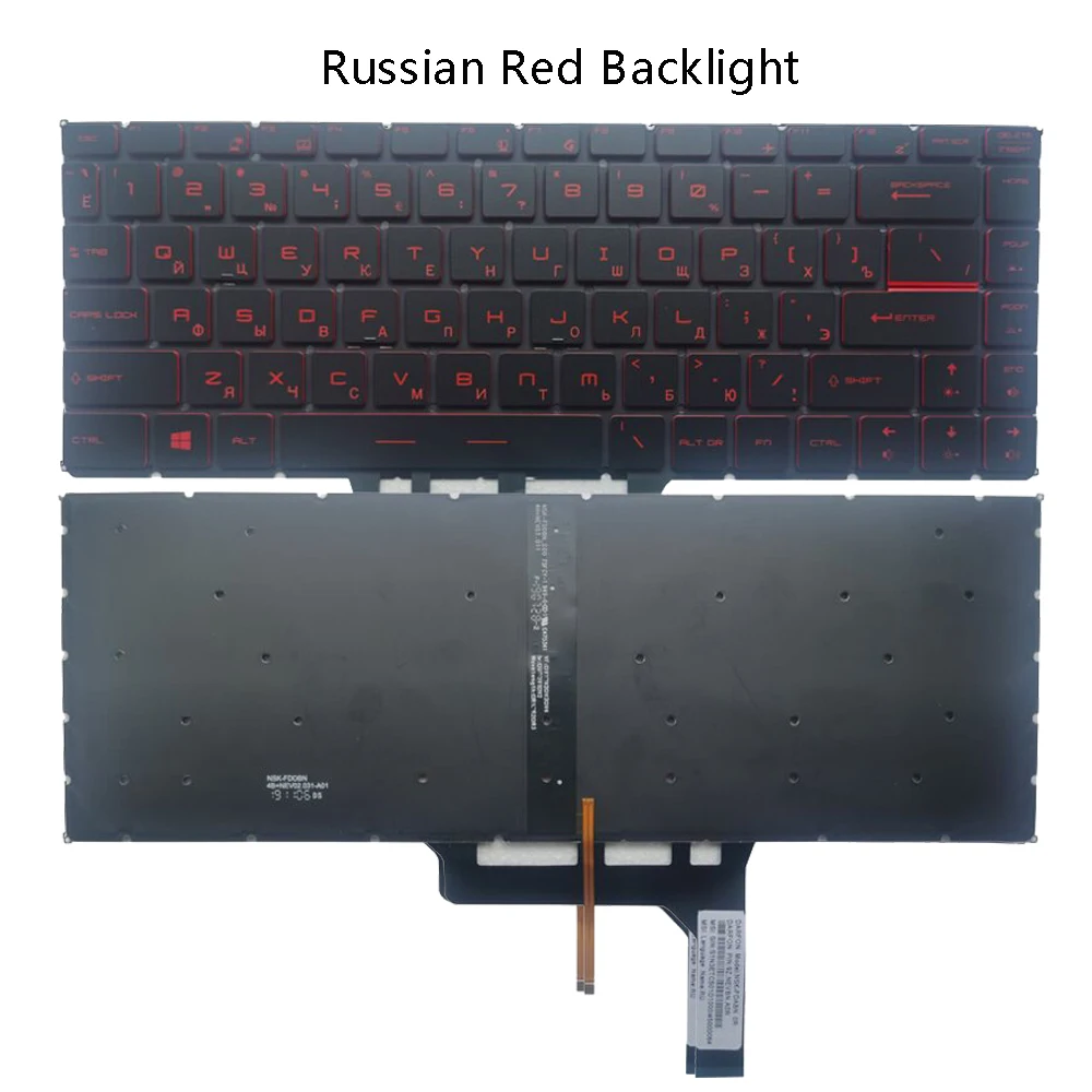 Detalle del teclado con retroiluminación
