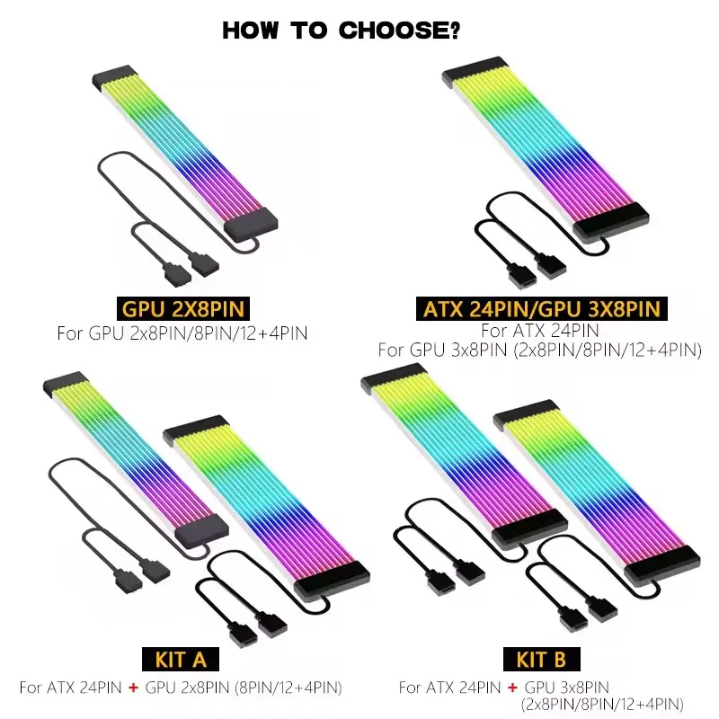 Tira LED RGB ARGB Flexible para Fuente y GPU ATX - imagen 4