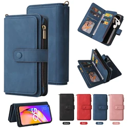 OPPO Realme Funda cuero con cremallera y ranuras para tarjetas