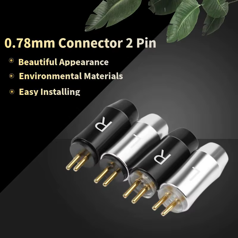 Conector de 2 pines chapado en oro con carcasa transparente