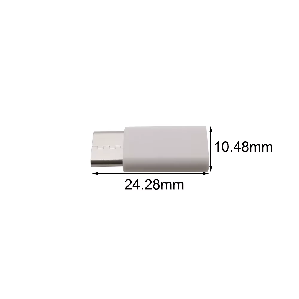Adaptadores Micro USB hembra a USB tipo C macho en colores negro y blanco