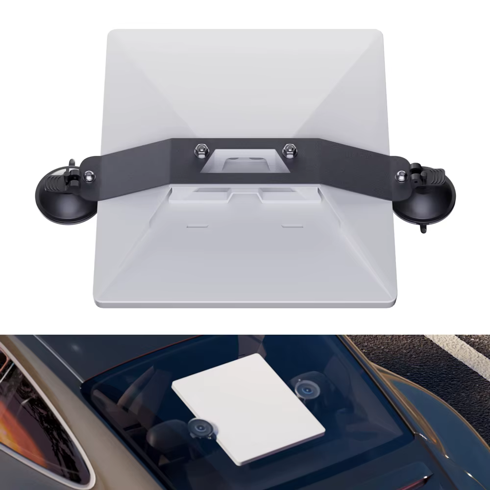 Instalación en techo solar del kit de ventosa para Starlink Mini