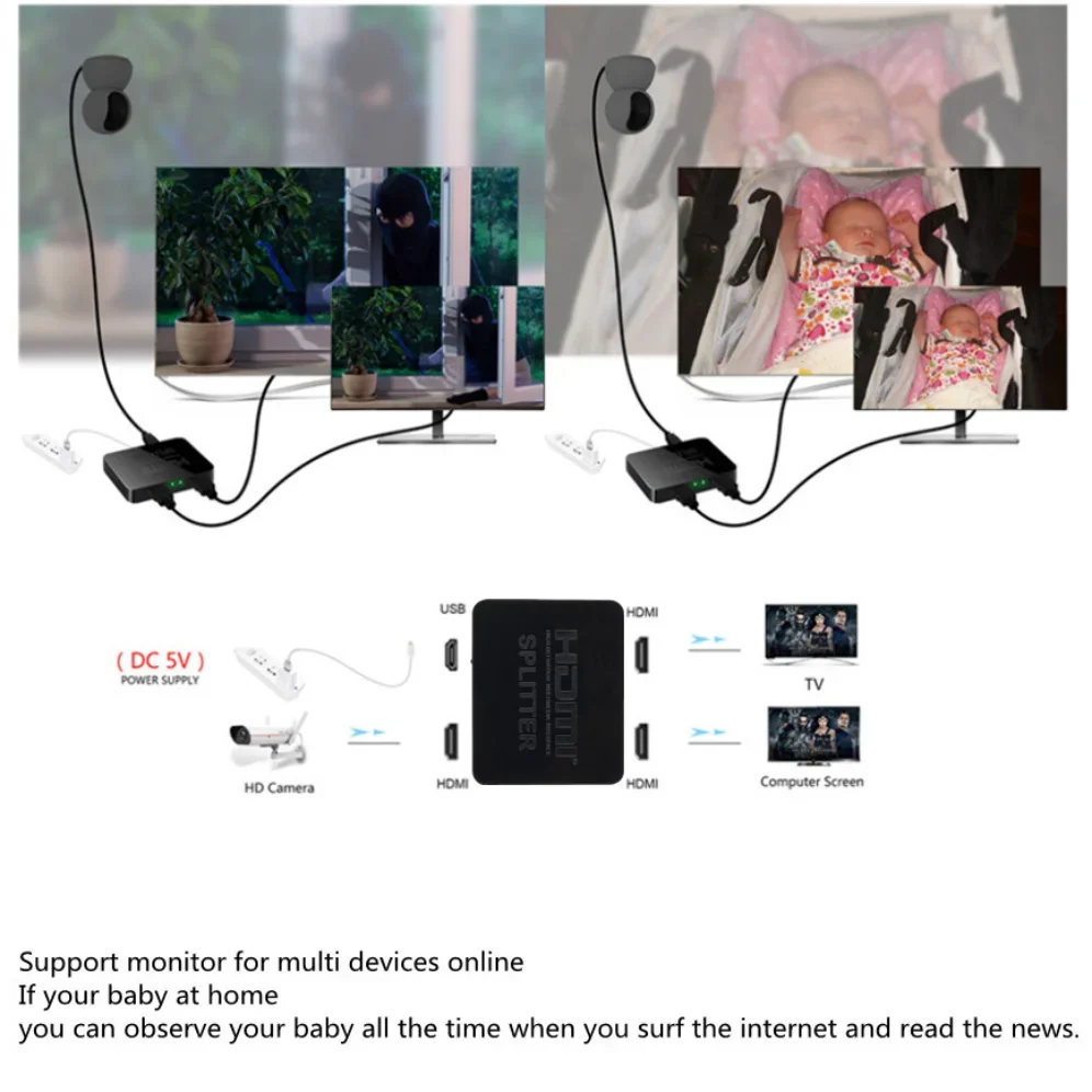 Divisor HDMI 4K 1x2 para Pantalla Dual en PC y Consola - imagen 5