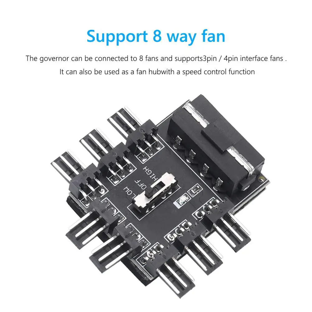 Hub divisor ventiladores PC PWM SATA conector pines - imagen 3
