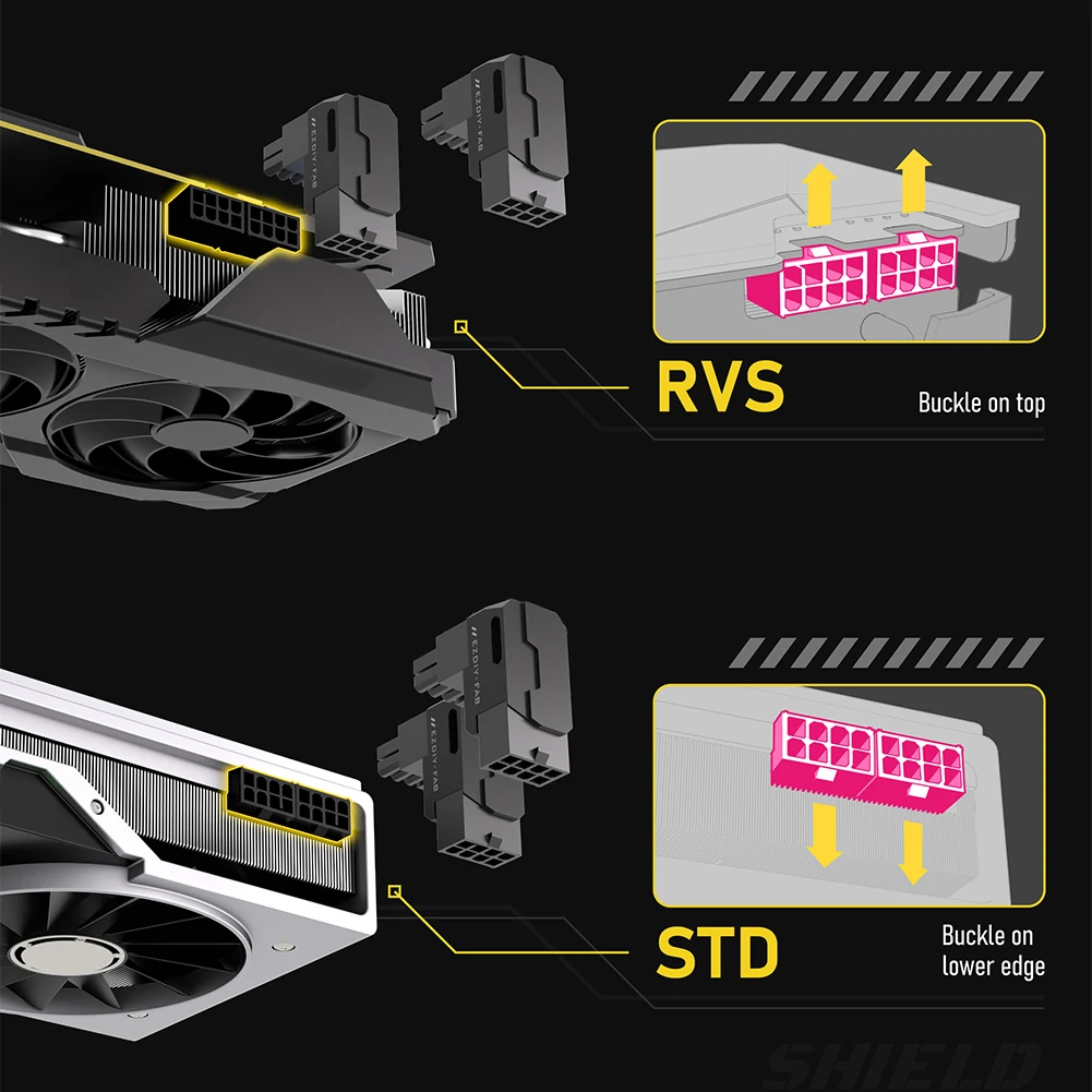 Cable Alimentación PCIe 8 Pines 90° para Tarjeta Gráfica - imagen 3