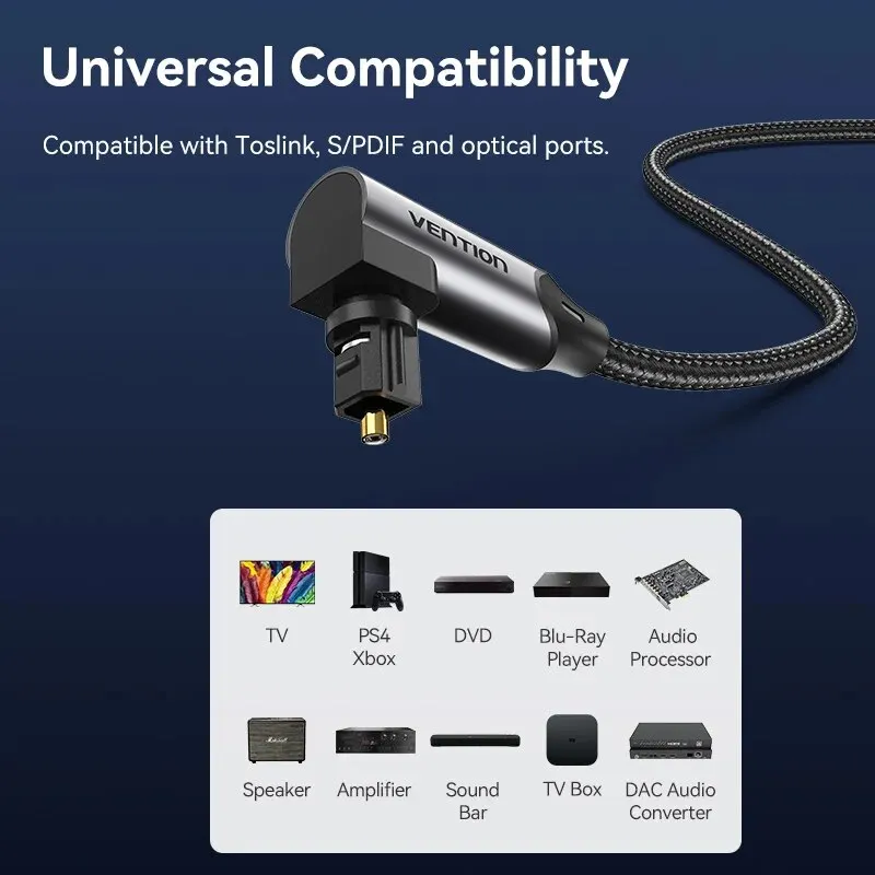 Vention Cable Óptico Toslink para Barra de Sonido y Amplificador - imagen 4
