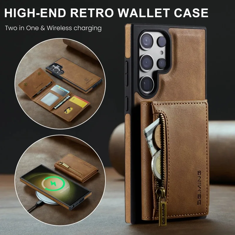 Detalle de la funda tipo cartera con cremallera