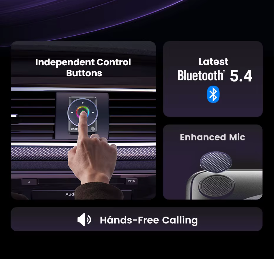 Detalle del kit de audio estéreo con micrófono integrado