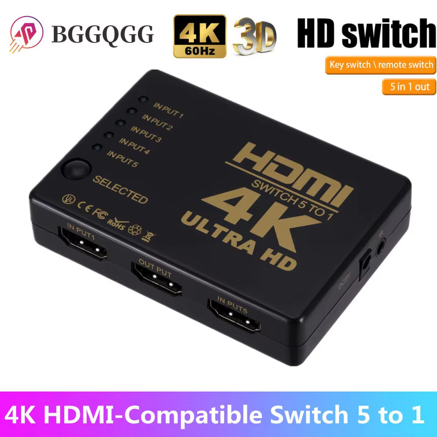 Conmutador HDMI 5 en 1 BGQGG