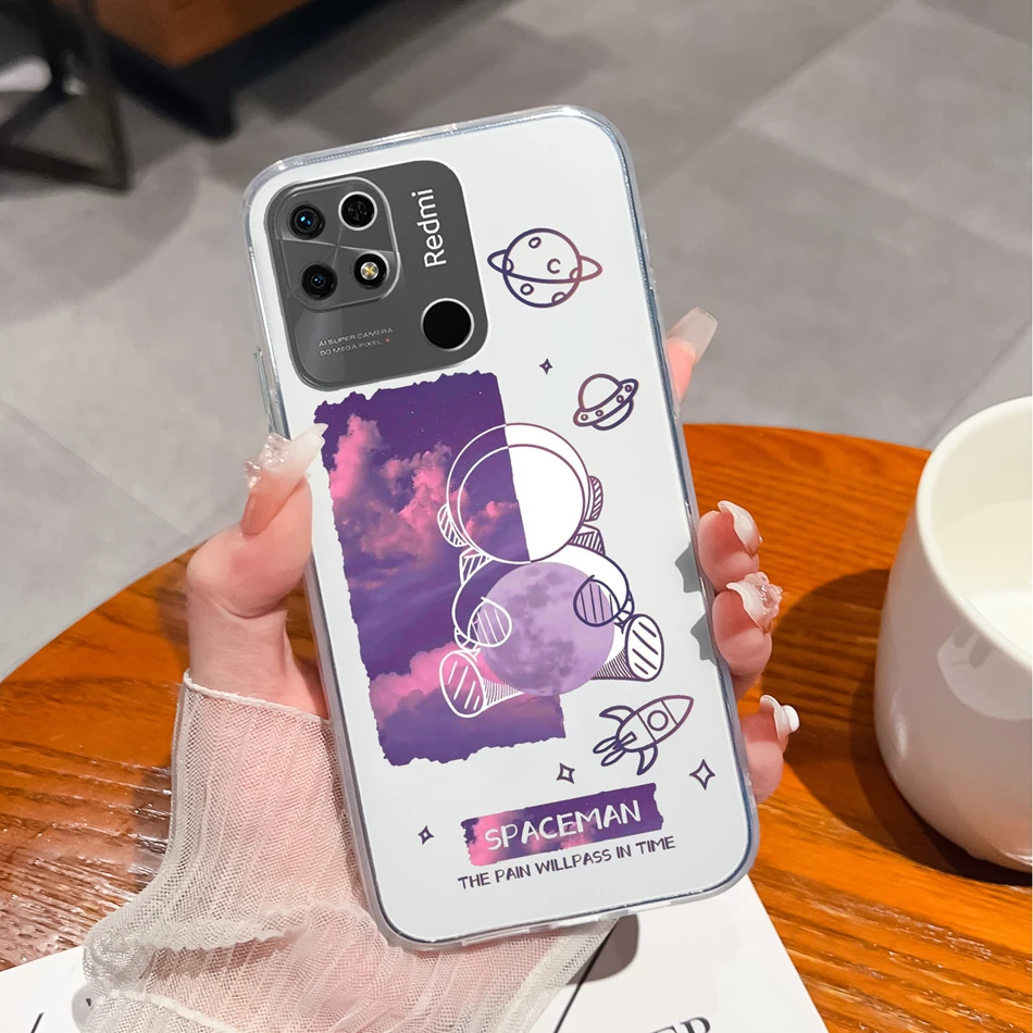 Funda transparente con diseño divertido para Xiaomi Redmi 10C