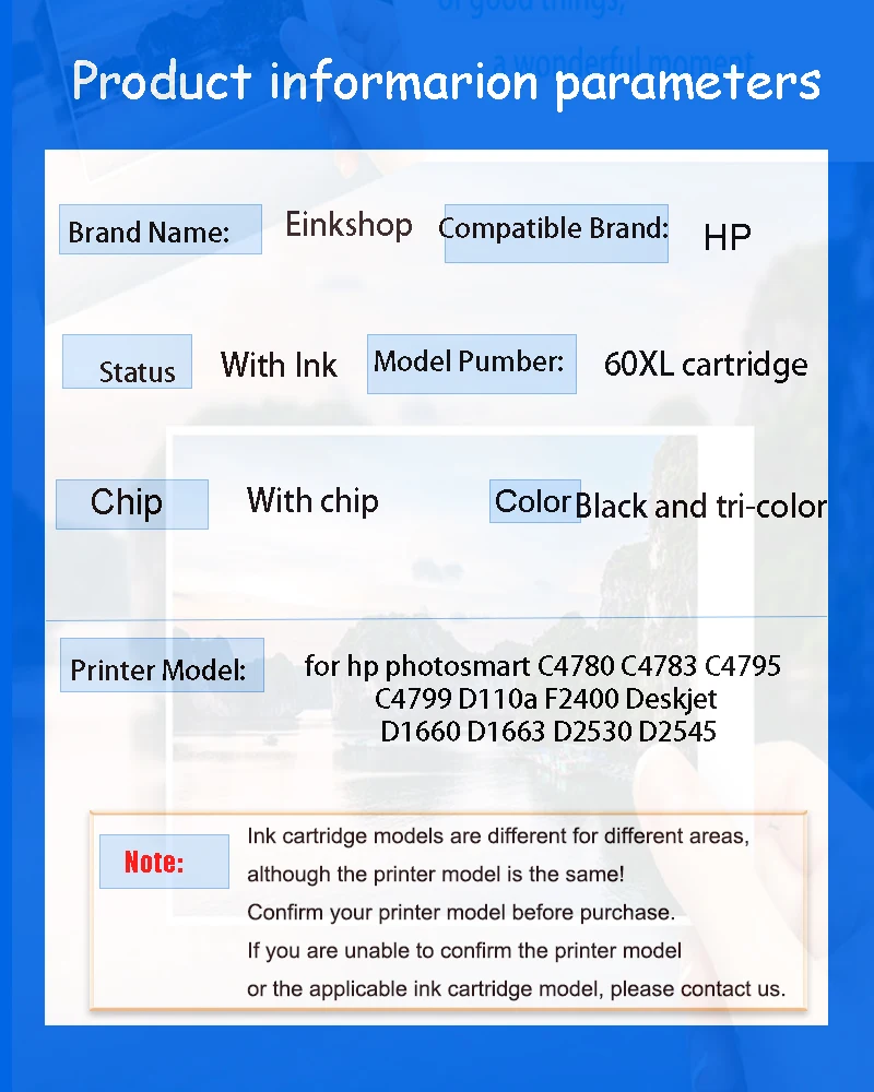 Einkshop Cartucho de Tinta HP 60XL para DeskJet - imagen 5