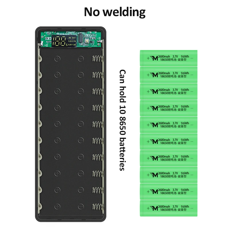 Puertos USB y pantalla LCD de la caja