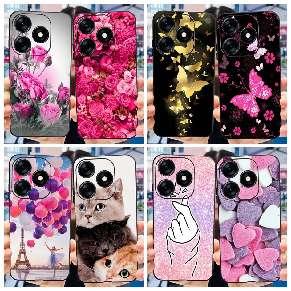 Tecno Spark 10 Funda Mariposa Flor