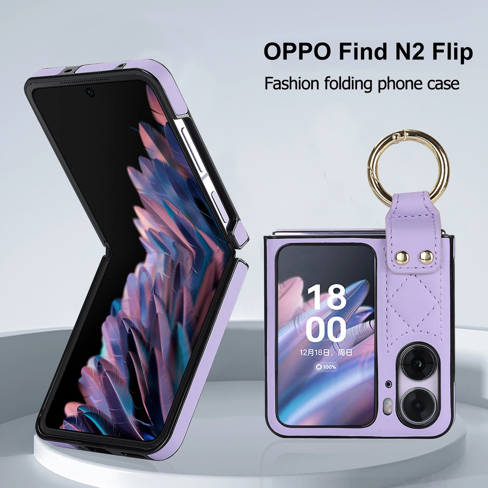 Funda Cuero OPPO Find N2 Flip 5G con Soporte Anillo Antigolpes - imagen 5