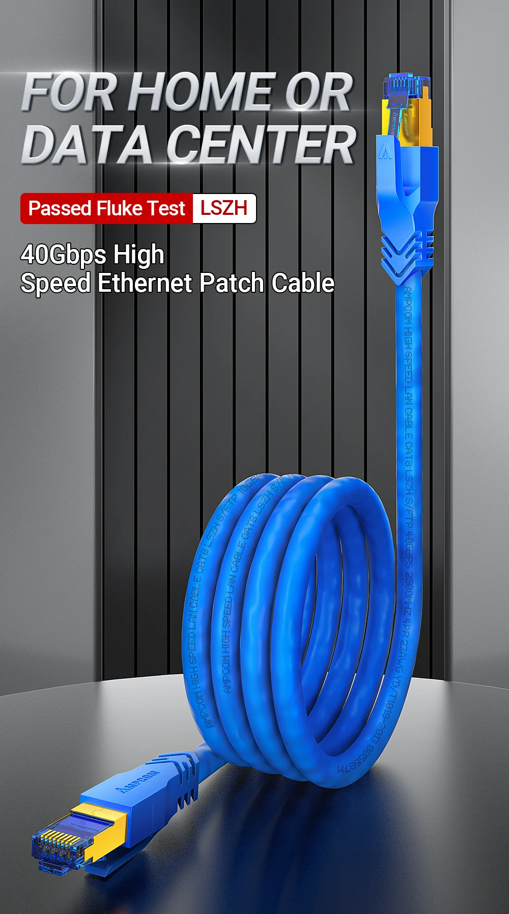 Cable Ethernet AMPCOM CAT8 de 40Gbps