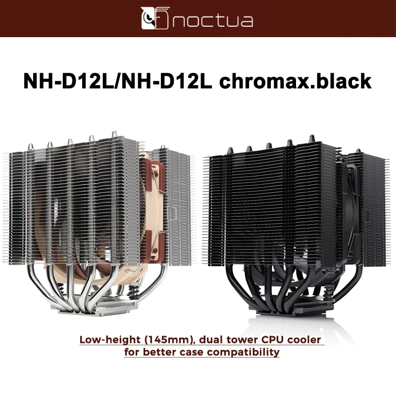 Noctua NH-D12L Chromax – Disipador CPU Torre Doble Bajo Perfil