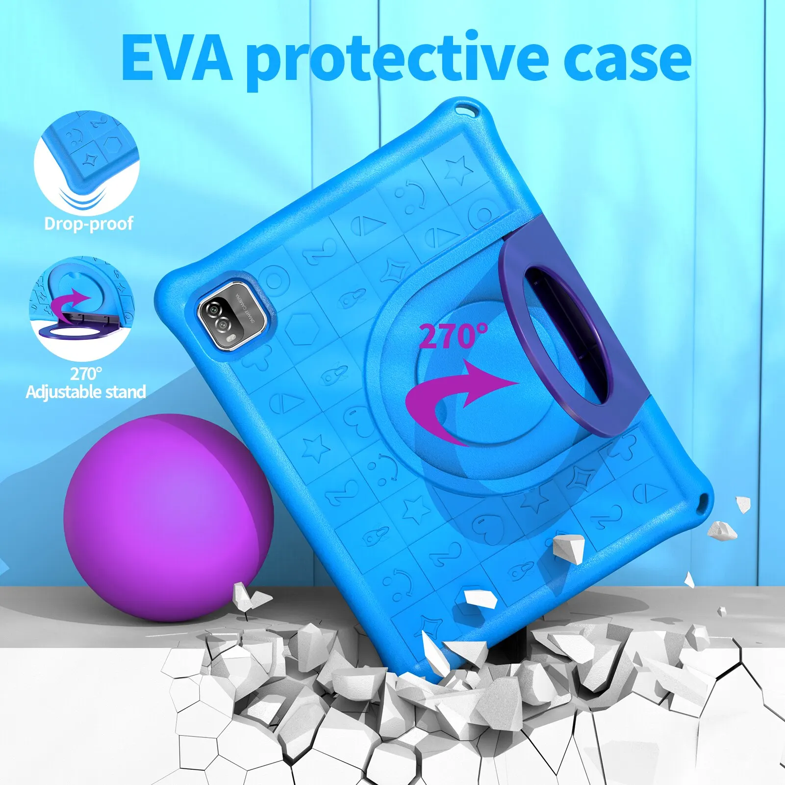 Pritom Tableta infantil Android 15 10,1 WiFi 6 YouTube con funda EVA - imagen 2