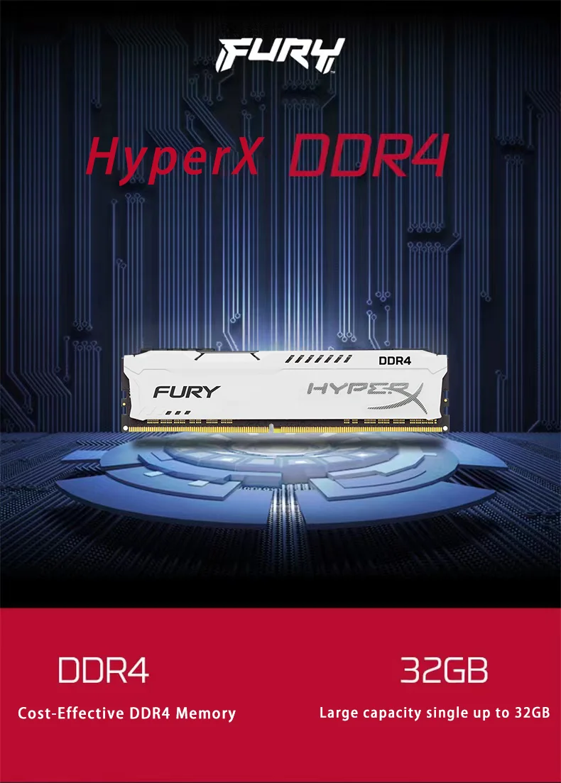 Módulo de memoria RAM HyperX Fury DDR4 para PC de sobremesa