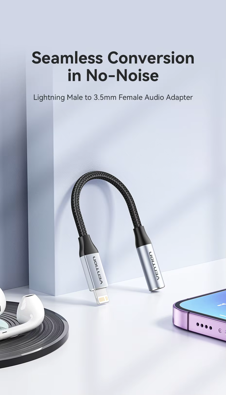 Vention adaptador Lightning a 3.5mm con DAC