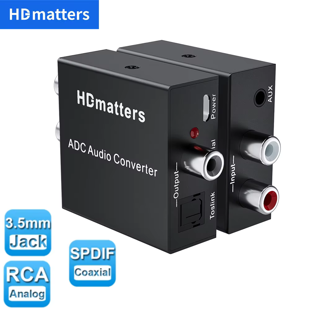 Convertidor Audio Analógico a Digital RCA/3,5 mm a Toslink Coaxial - imagen 4