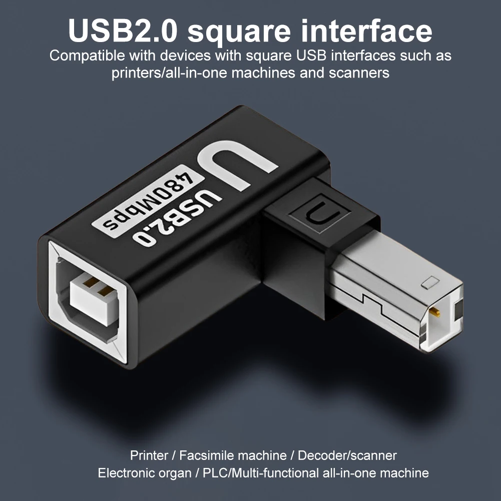 Adaptador USB para impresora y escáner USB-B 90° Macho Hembra - imagen 3