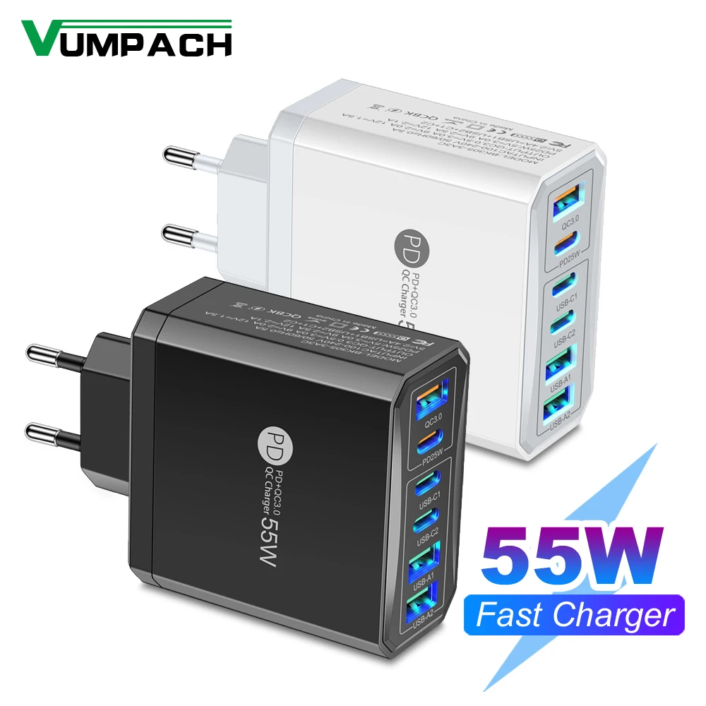 Cargador de viaje 55 W QC 3.0 con USB y Power Delivery - imagen 4
