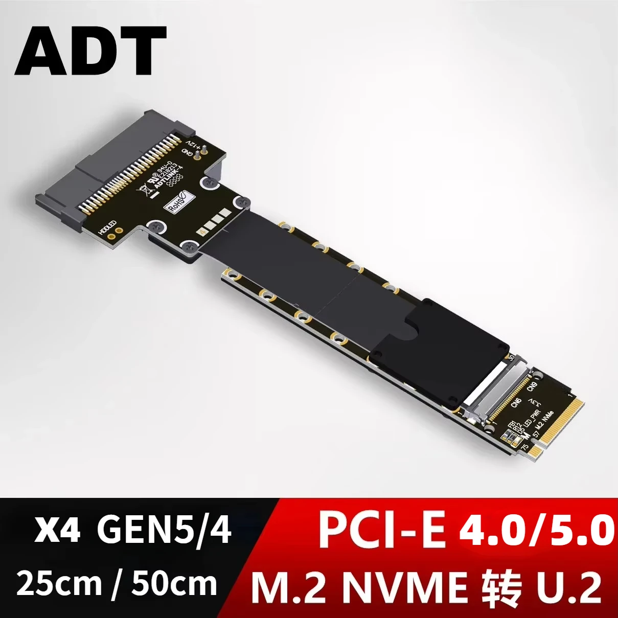 ADT F47SF Adaptador M.2 NVMe a U.2/U.3/E1.S – PCIe 5.0 X4 - imagen 2