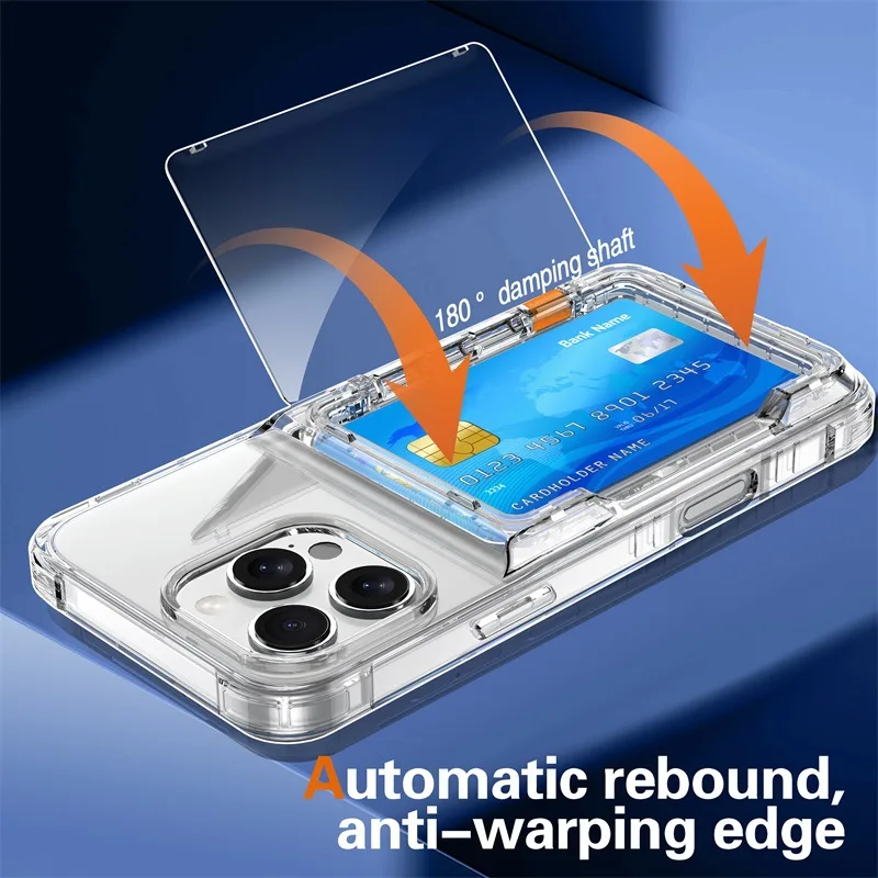 Funda Transparente para iPhone 16 Pro Max con Tapa Tarjetero - imagen 4