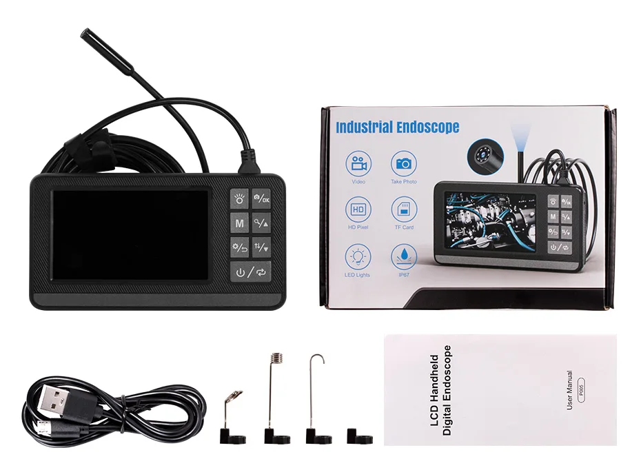 Endoscopio industrial con pantalla